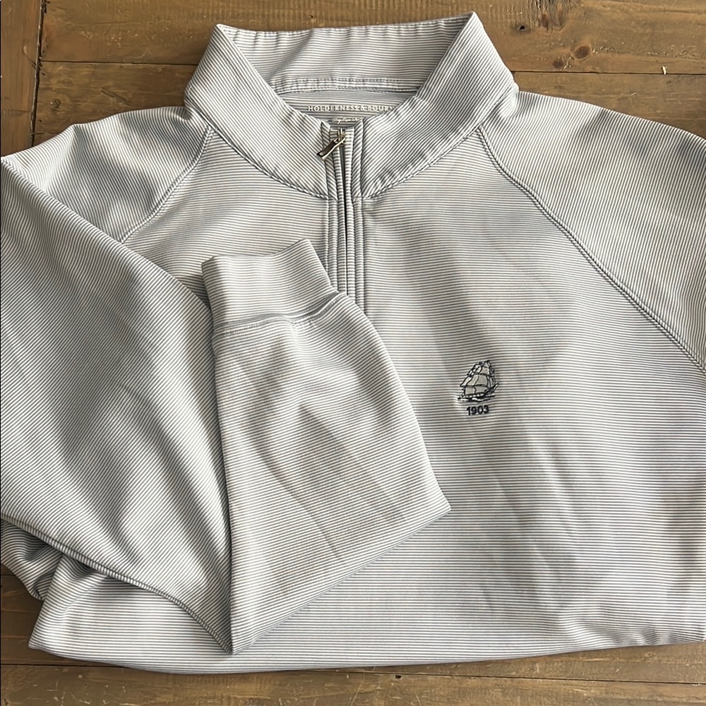 Men's Striped Gray Pullover Shirt
